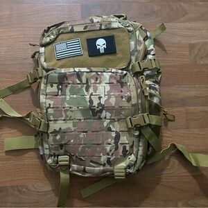 50L Tactical Backpack Military Hiking Camping Bug Out Bag Green Camo